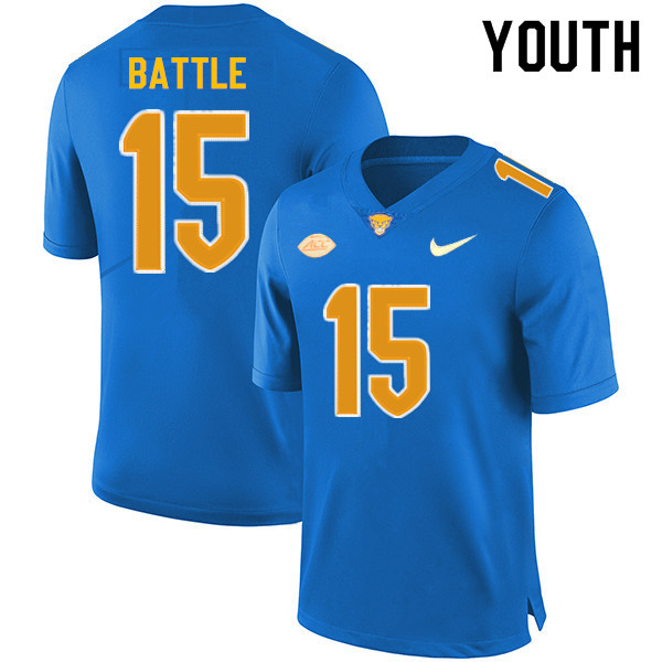 Youth #15 Rashad Battle Pitt Panthers College Football Jerseys Sale-Royal